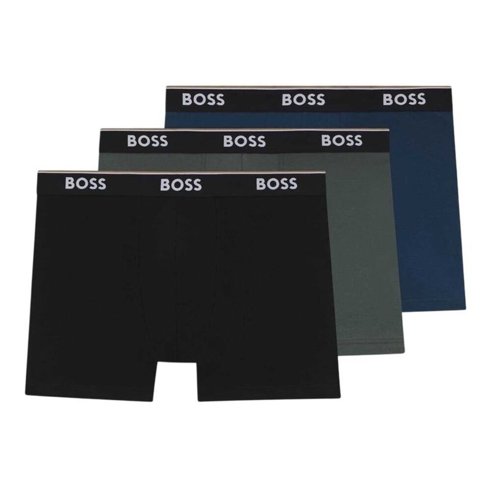 Boss Mens Boxer Shorts (Pack of 3) / Gray/Black/Blue